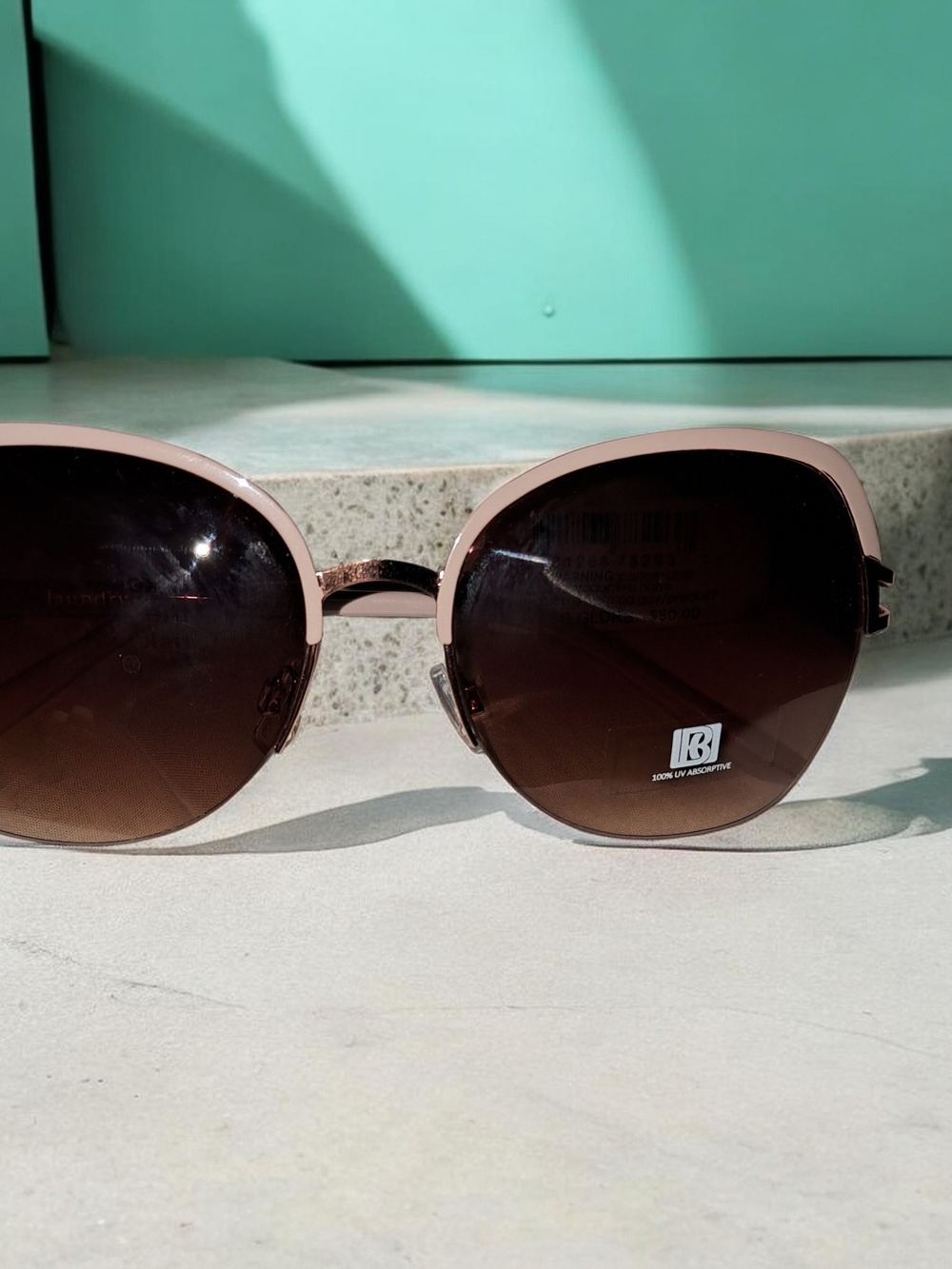 Laundry By Shelli Segal Blush Pink Frame Sunglasses with Brown Lenses